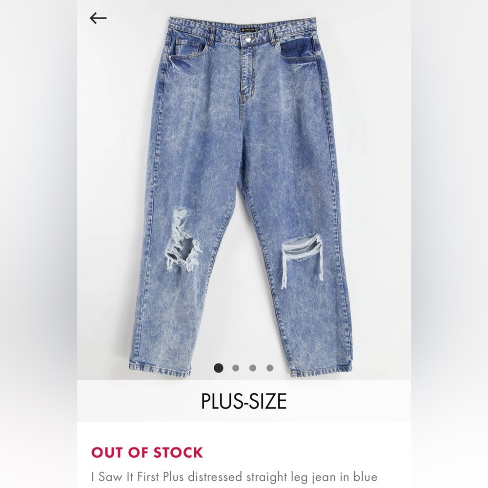 Distressed Straight Leg Jeans | US 16 | UK 20 | NWT